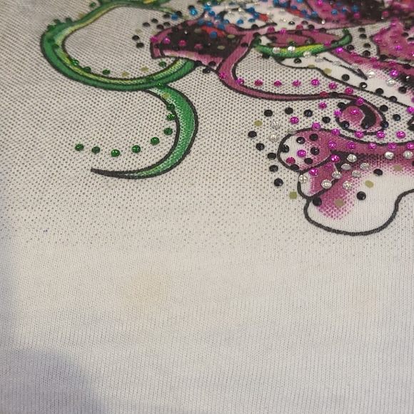 Ed Hardy extra long tee with logo and crystals Med - Picture 16 of 16